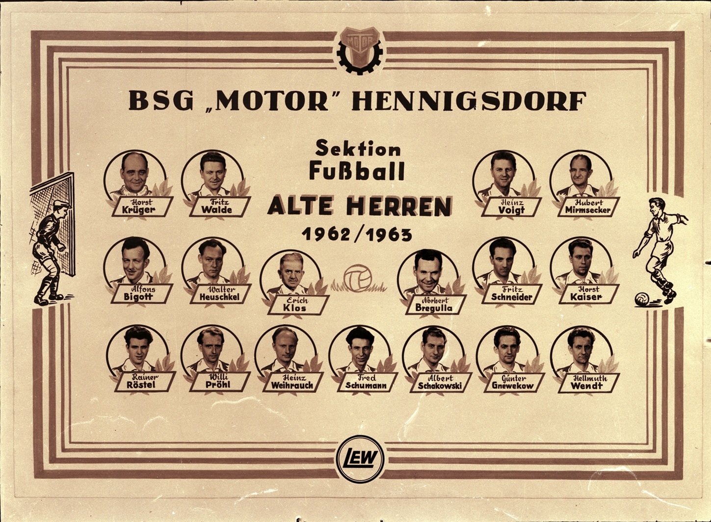 BSG Motor Hennigsdorf Sektion Fußball Alte Herren 1962/ 63